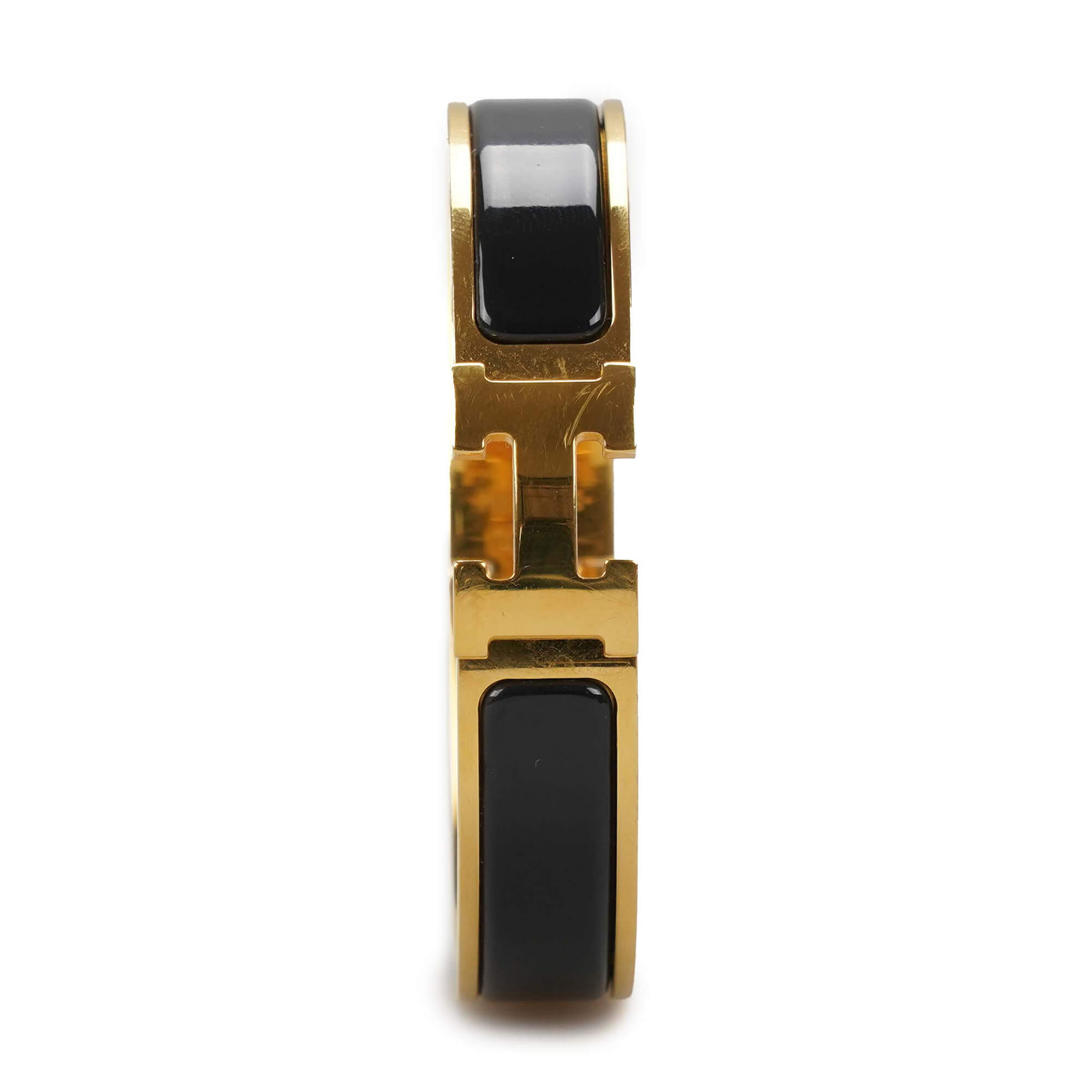 Hermes - Black / Gold Clic-Cloc Bracelet